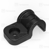 Крепеж-скоба пластиковая односторонняя для прямого монтажа ЧЕРНАЯ в п/э д16 (50шт/750шт уп/кор) Промрукав Крепеж-скоба пластиковая односторонняя для прямого монтажа ЧЕРНАЯ в п/э д16 (50шт/750шт уп/кор) Промрукав