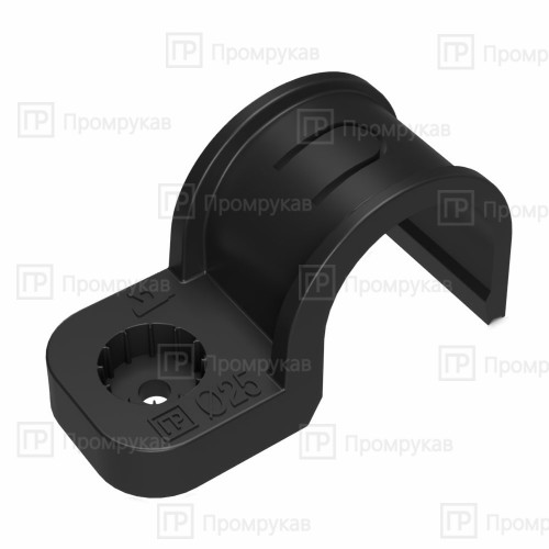 Крепеж-скоба пластиковая односторонняя для прямого монтажа ЧЕРНАЯ в п/э д25 (50шт/450шт уп/кор) Промрукав Крепеж-скоба пластиковая односторонняя для прямого монтажа ЧЕРНАЯ в п/э д25 (50шт/450шт уп/кор) Промрукав